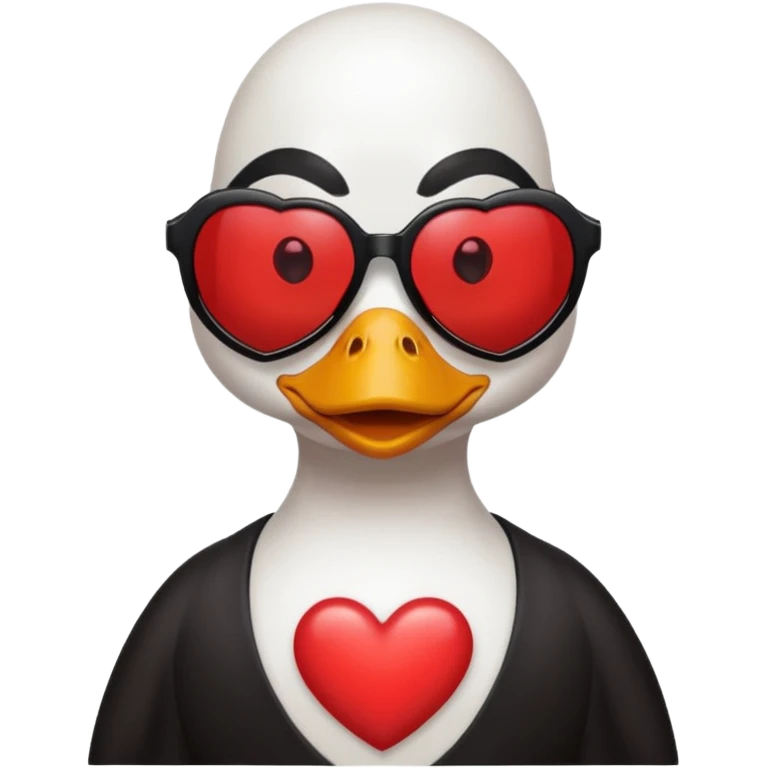 Make a frame emoji and inside it is a duck wearing red heart sunnies and the background is sky or anything blue make it like this 🌇 but what I described inside  emoji