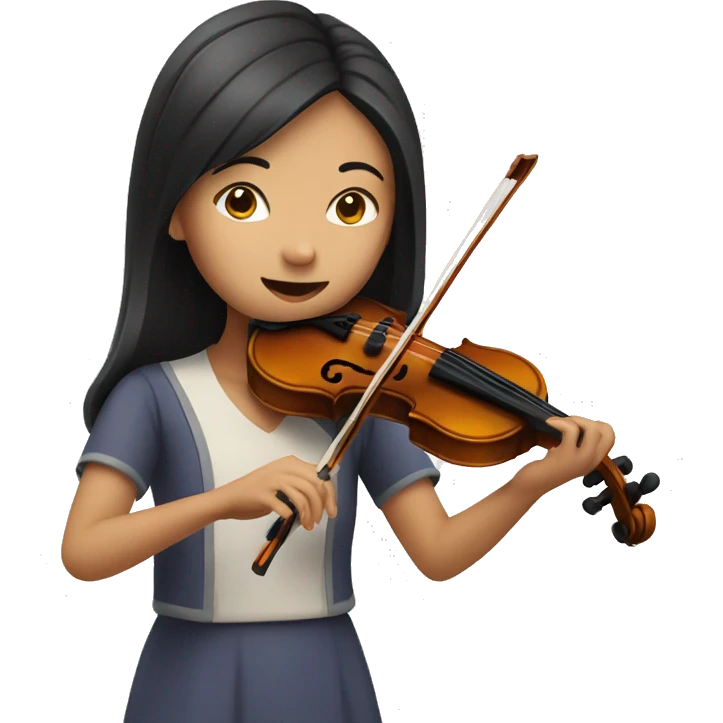 Asian girl playing violin emoji