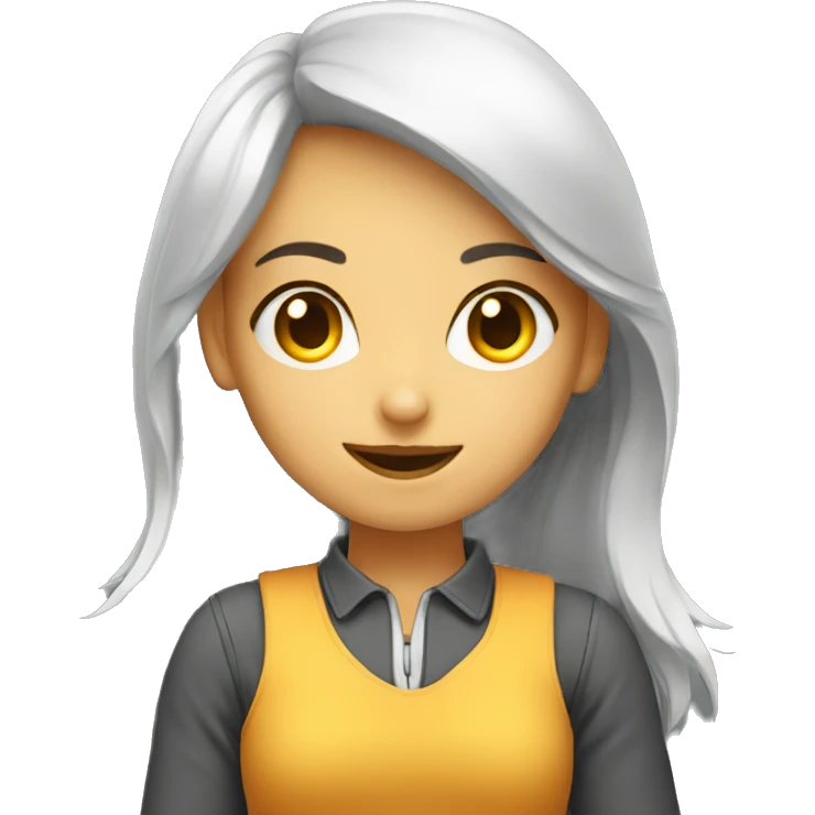 A programmer girl with wonder expression emoji