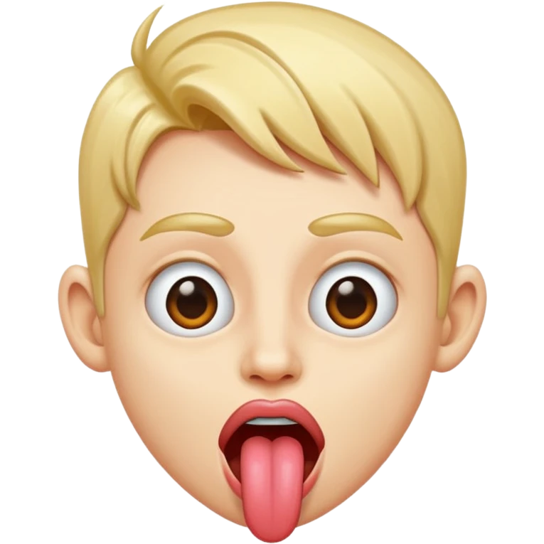Person sticking out a silly pointed tongue emoji