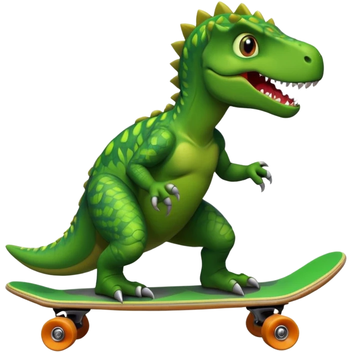 Dinosaur on a skateboard emoji