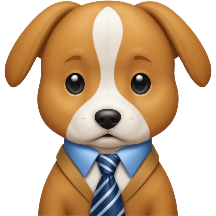 My dog whereing a tie emoji