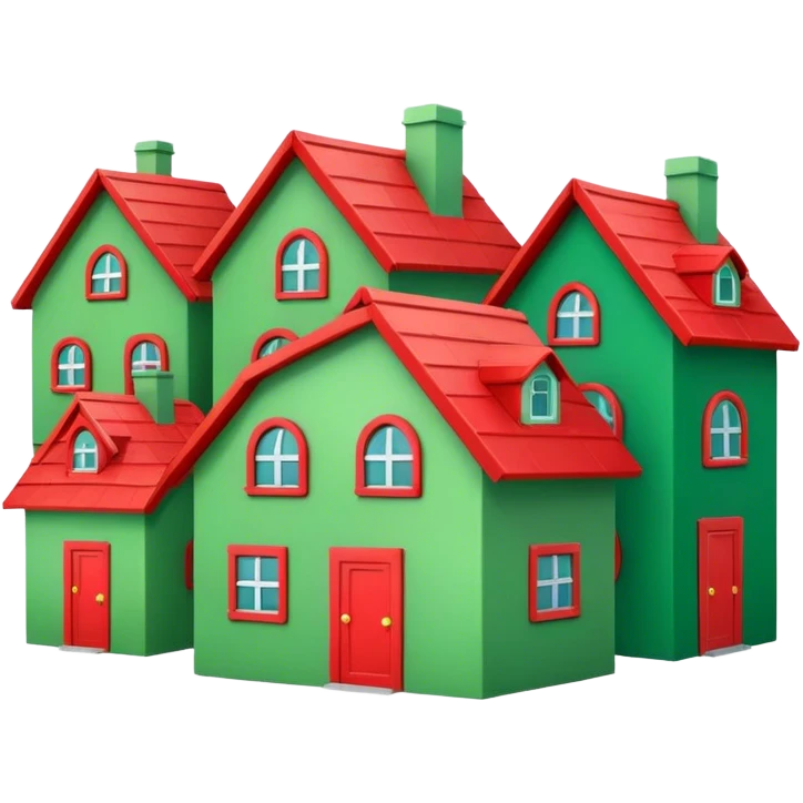 Monopoly Green and red houses emoji
