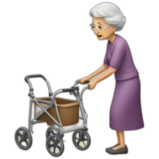 old woman with walker emoji