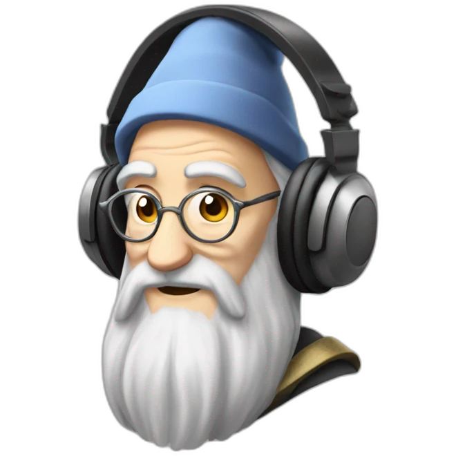 dumbledore with headphones emoji