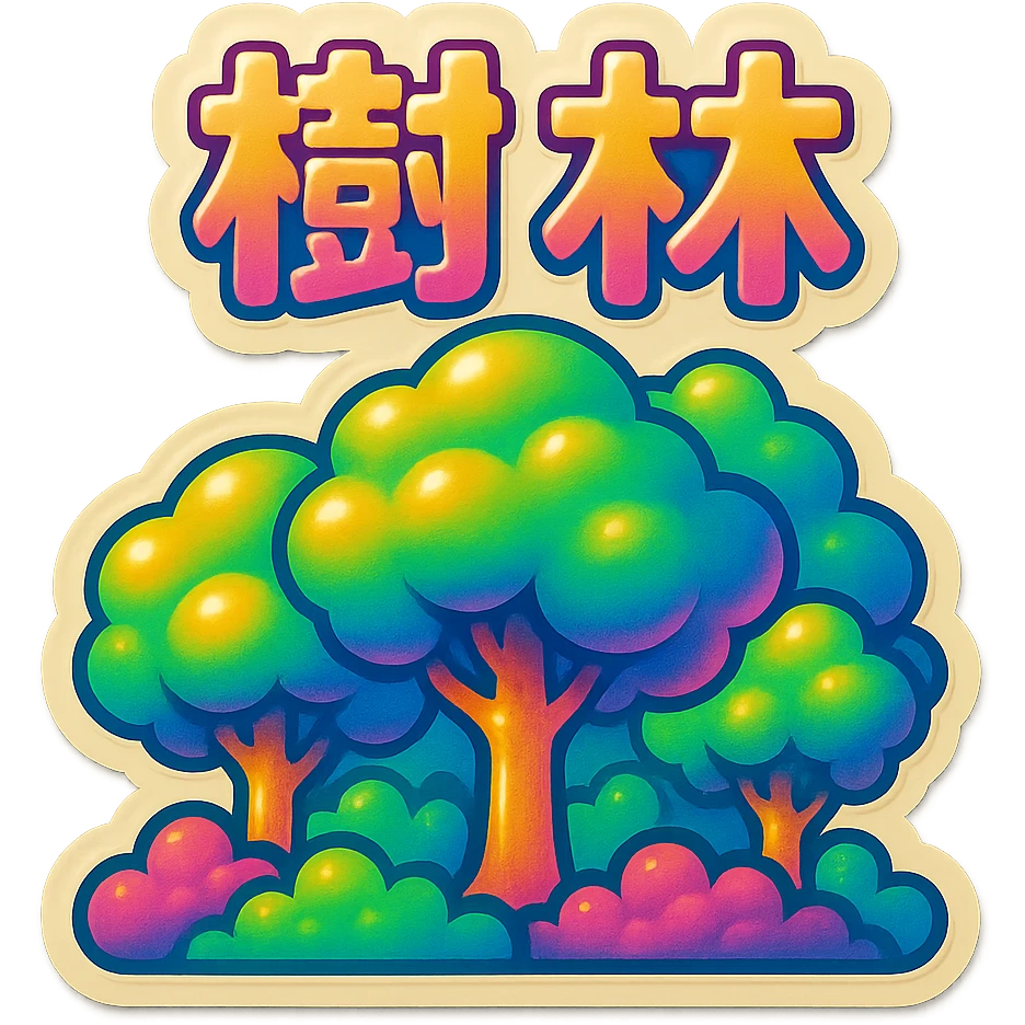 The same style make a grove with chinese text on ot  emoji