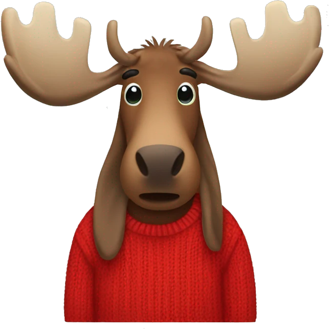 Moose wearing a red sweater  emoji