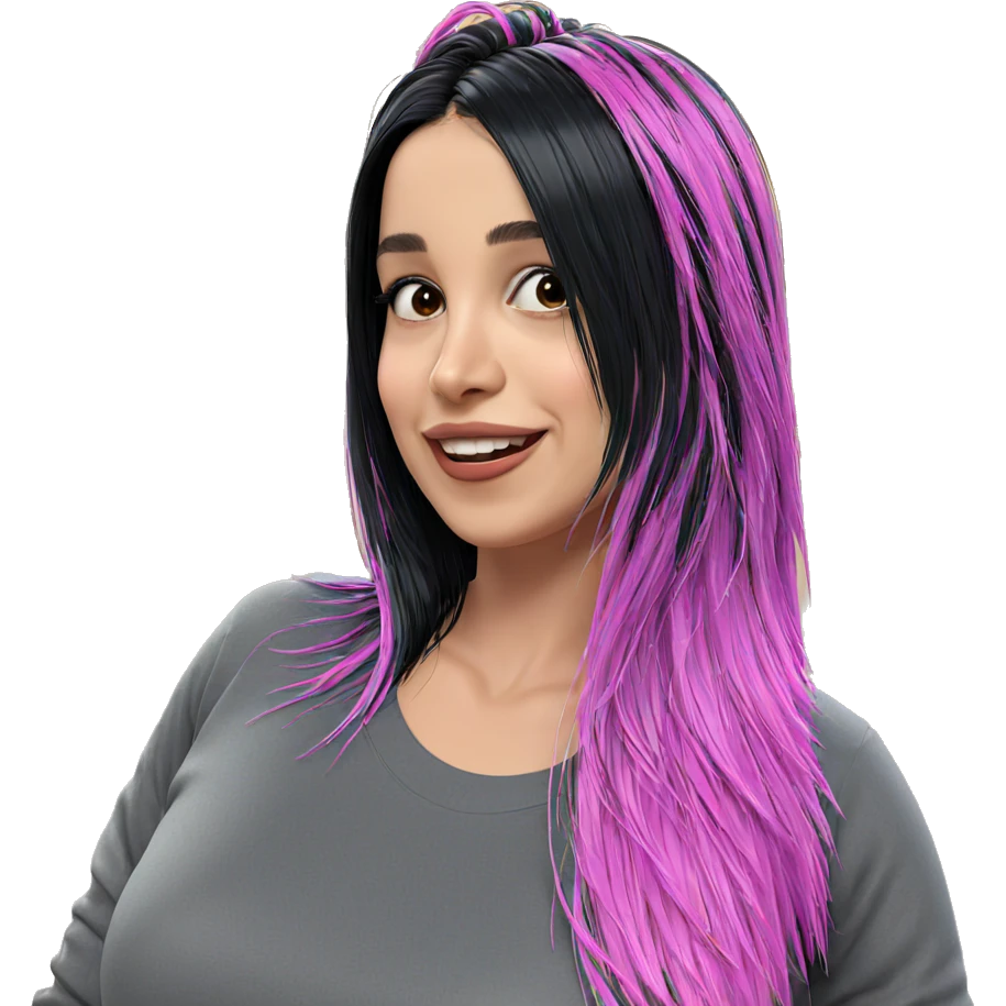 smiling girl with black hair emoji
