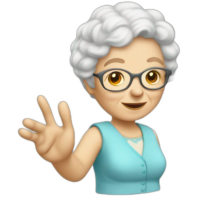 caucasian grandma emoji