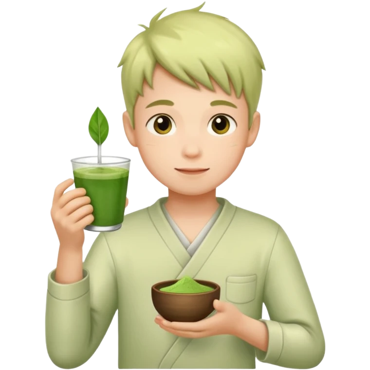 Boy who holds matcha emoji