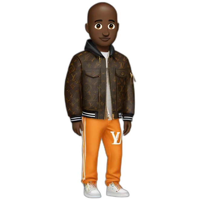 Virgil Abloh with louis Vuitton jacket emoji