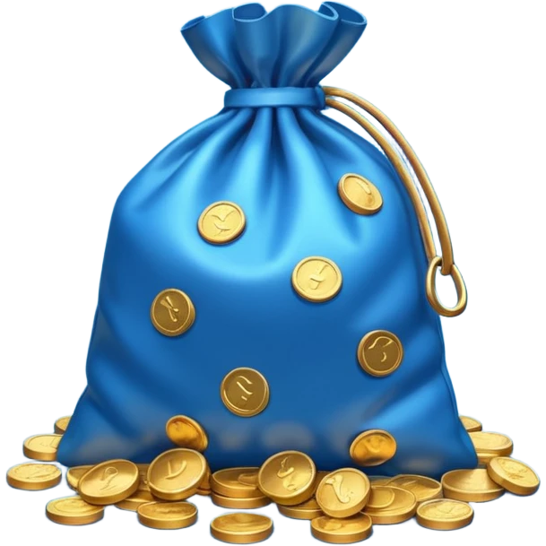bag of blue coins emoji