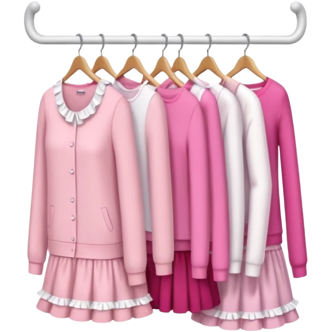 mix light pink dark pink and white girly clothes rack emoji