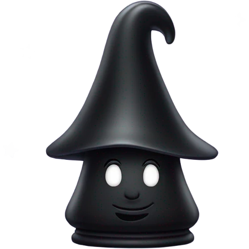 a cool black chess pawn, just the face, with a wizard hat emoji
