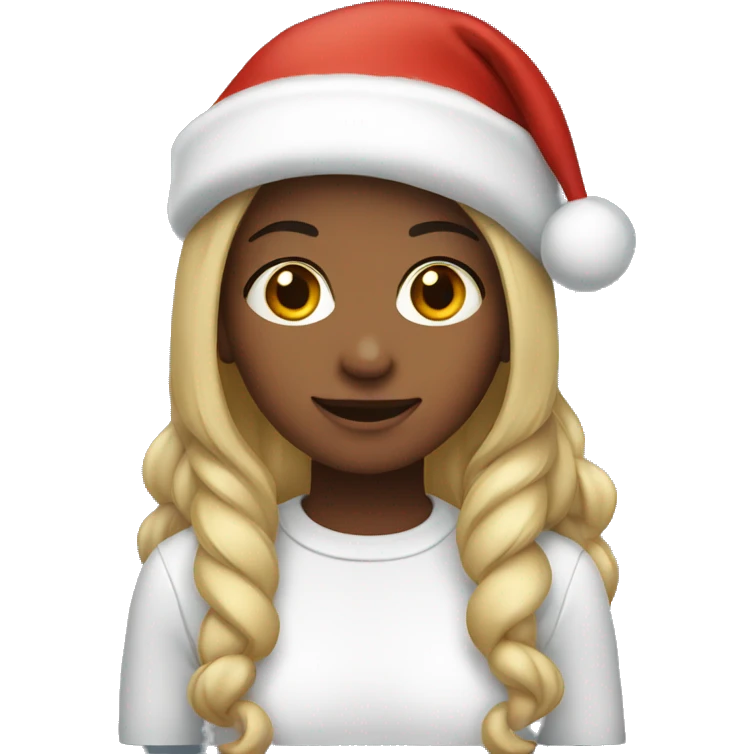 Girl with a Christmas hat  emoji