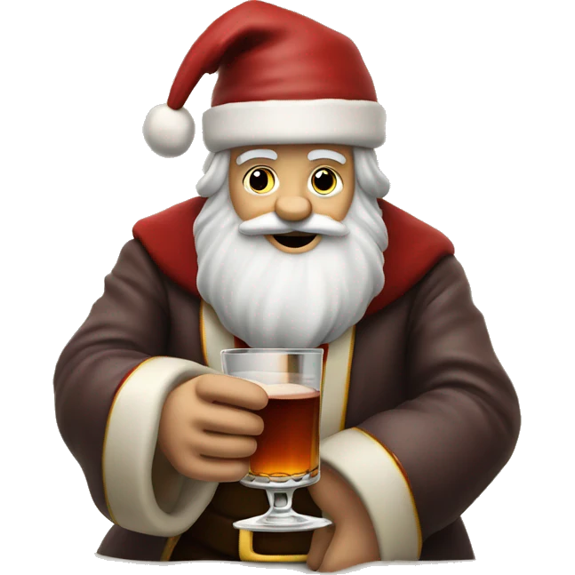  English Santa Claus Drinking Bourbon emoji