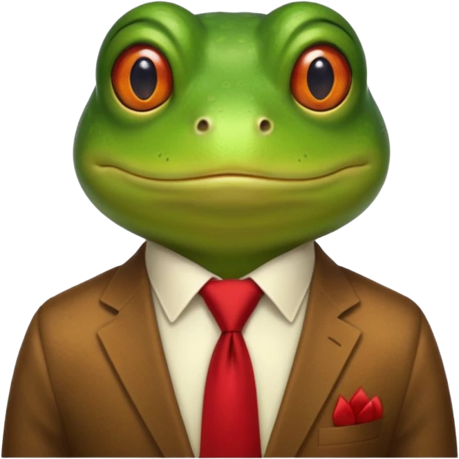 frog with tie emoji