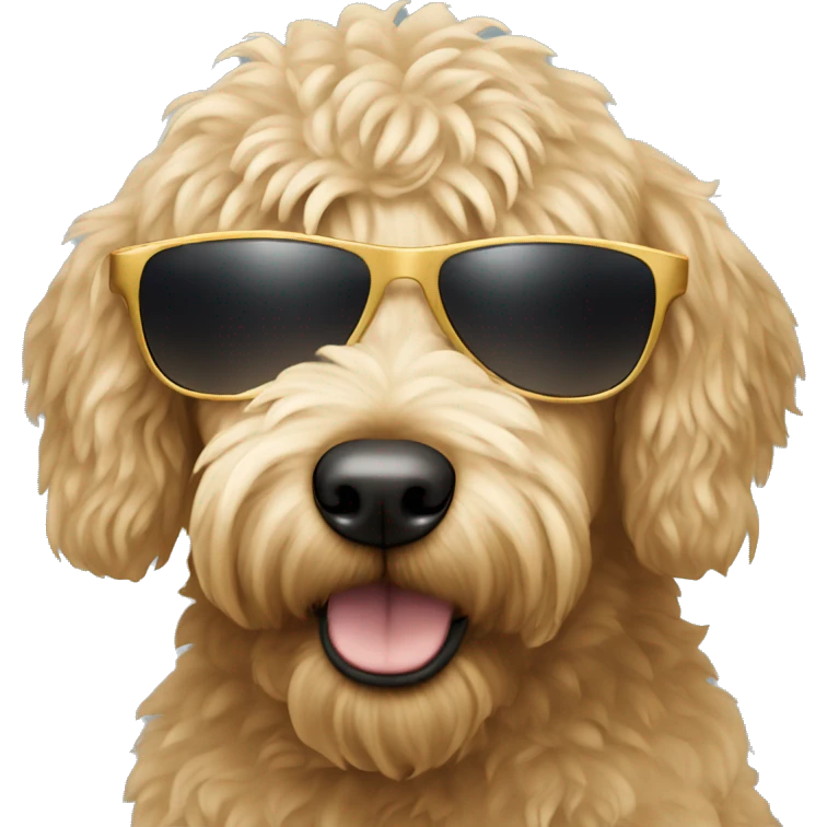 Golden doodle with sunglasses  emoji