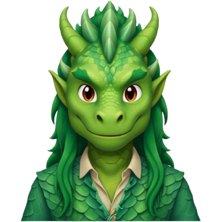 long hair dragon with shirt emoji