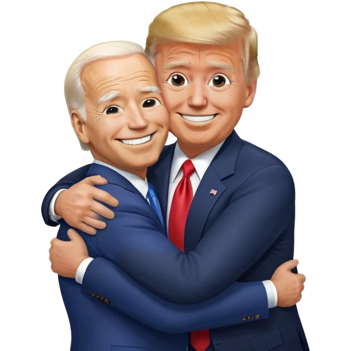 Biden hugging Trump emoji