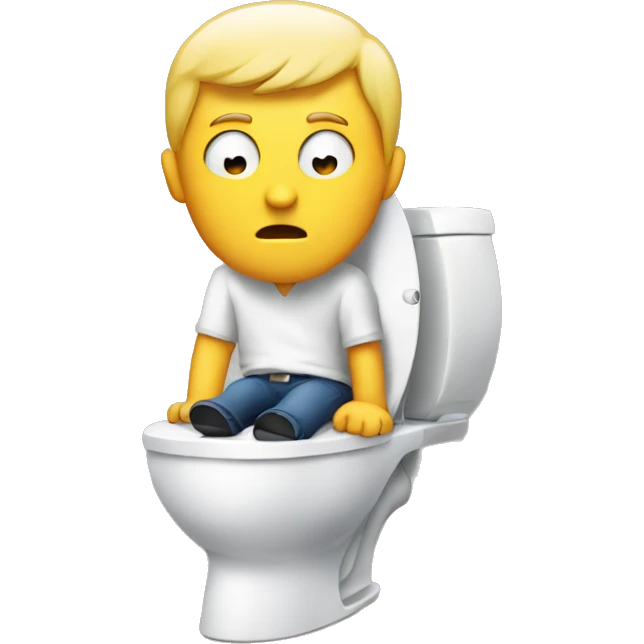 Man coming out of a toilet with only his head showing  emoji