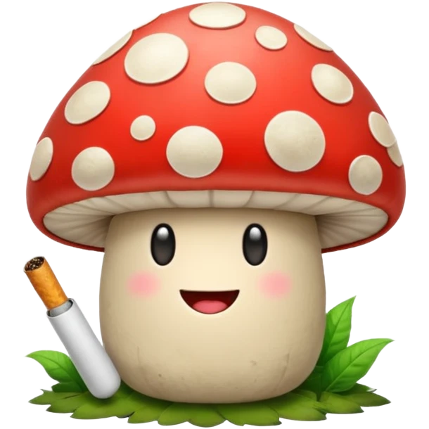 Happy mushroom smoking emoji