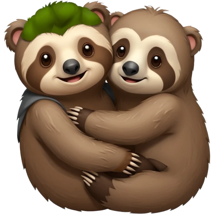 a sloth and a bear hugging emoji