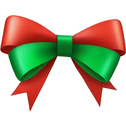 Christmas bow red and green emoji