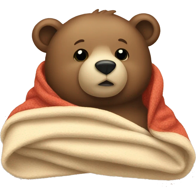 bear cozy in blanket emoji