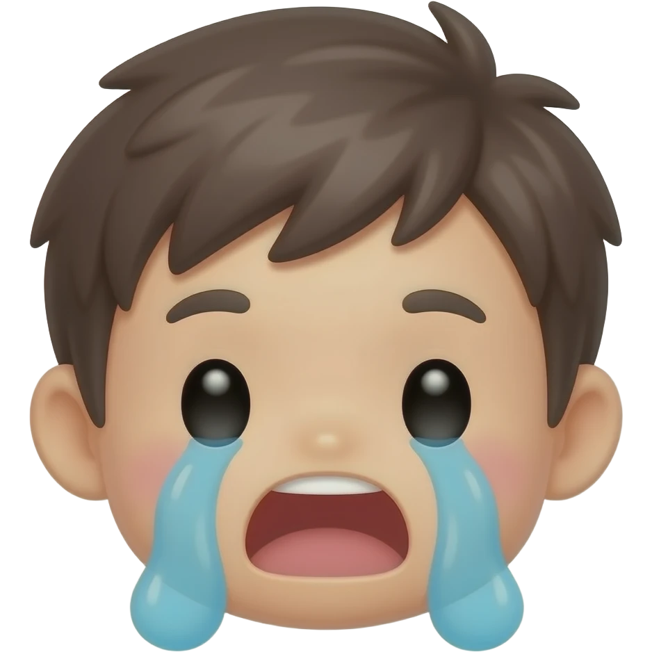 Kawaii style round yellow glossy yawning emoji emoji