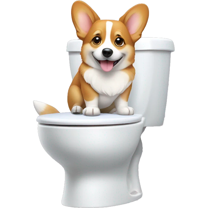 corgi sitting on a toilet  emoji