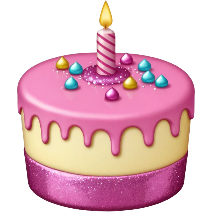 Glitter Pink Cake emoji