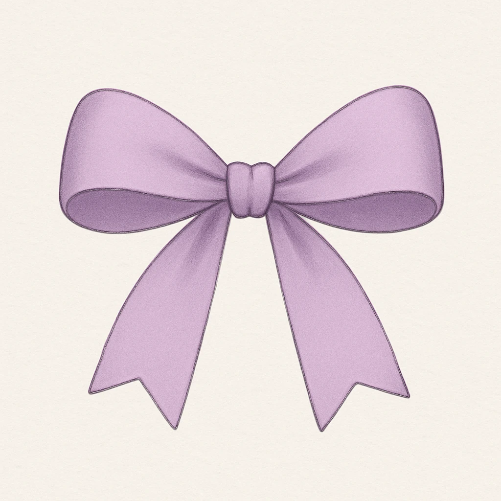 a simple lavender bow with smooth loops and a delicate knot emoji