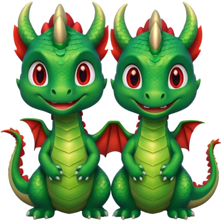 a cute dragon couple emoji