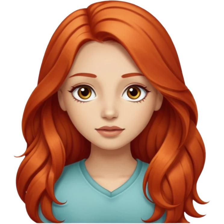 Little red riding hood light skin with straight long wavy hair and long eyelashes  emoji