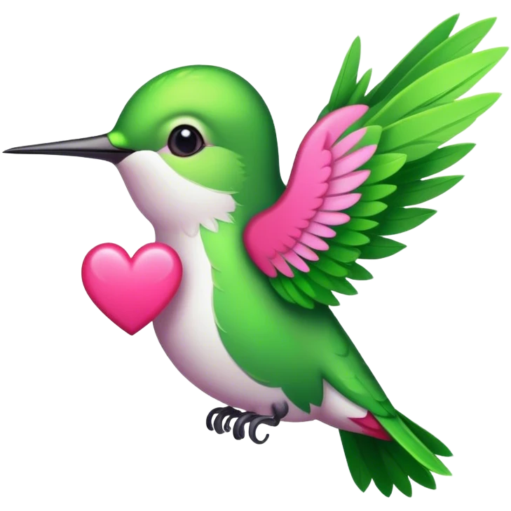  hummingbird with heart  emoji
