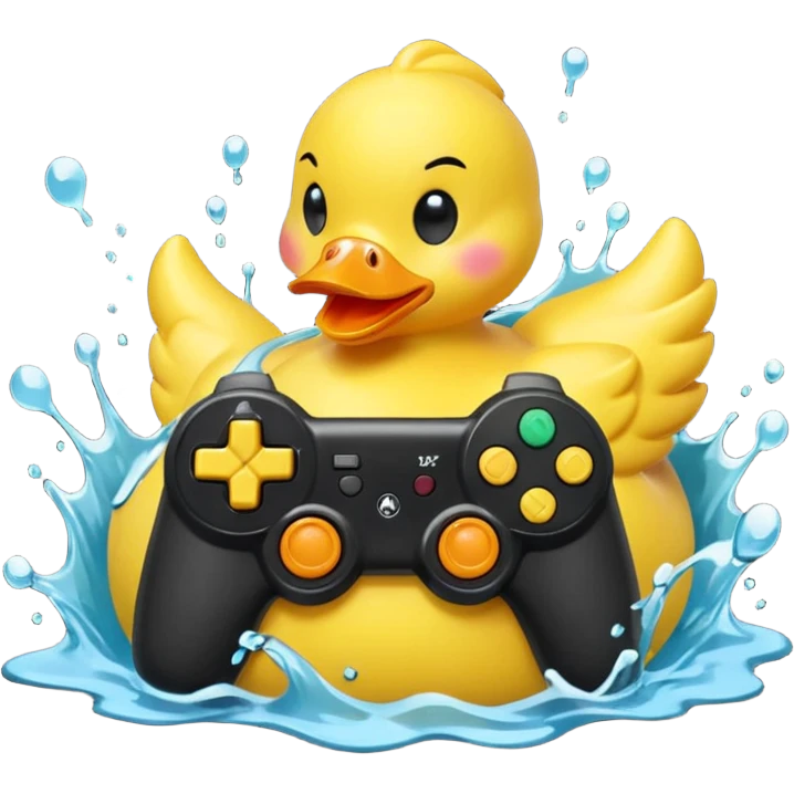 Rubber ducky angrily button smashing video game controller emoji