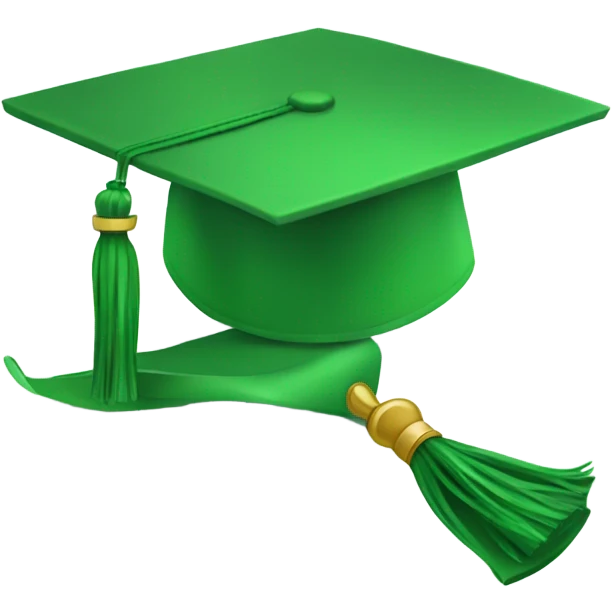 Green  graduation cap emoji
