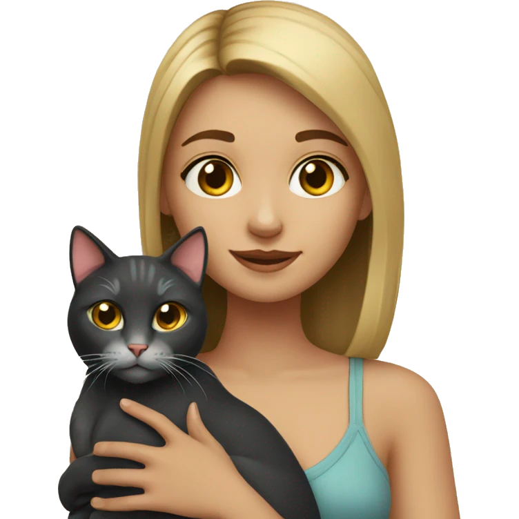 girl with cat emoji