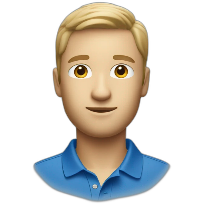 Lacoste white friends man with blue polo shirt emoji