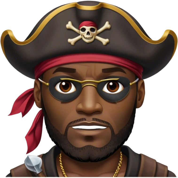 lebron james wearing pirate hat and patch emoji