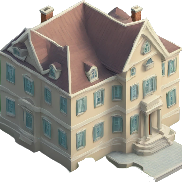 big mansion, isometric emoji