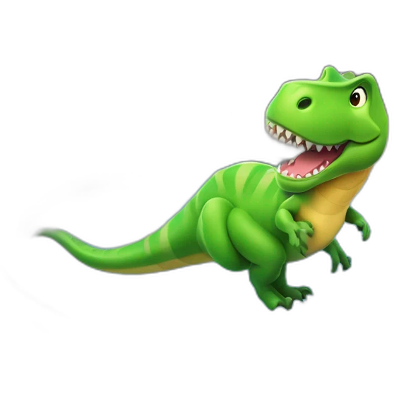 un t-rex sur une bouée dans une piscine emoji