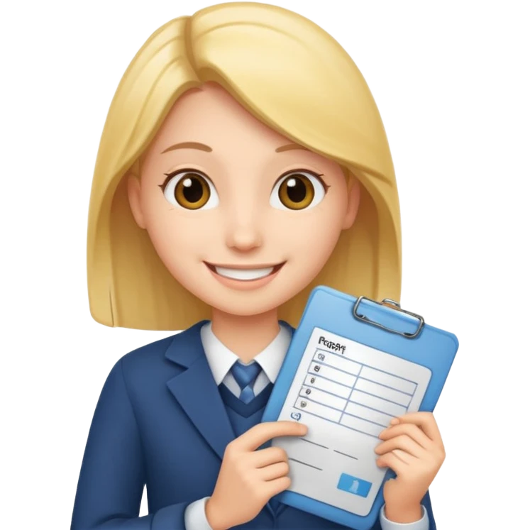 schüler mit zeugnis in der hand, freut sich emoji