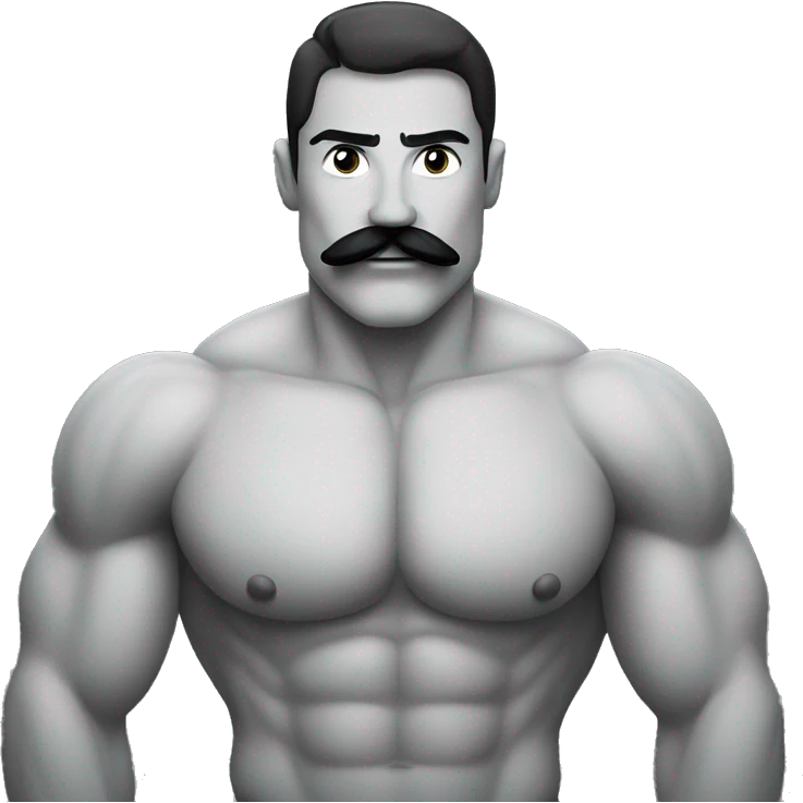 Muscular gay man with mustache emoji