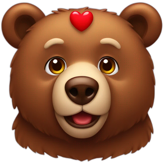 Brown bear with red heart eyes emoji