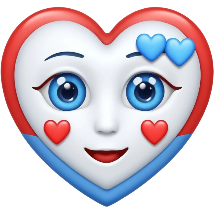 i want an heart eye emoji but with an blue and an white haert emoji