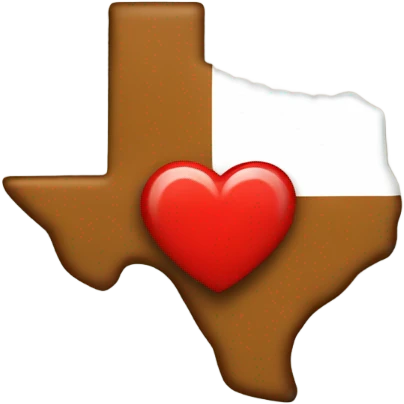 Texas with a heart in the middle  emoji