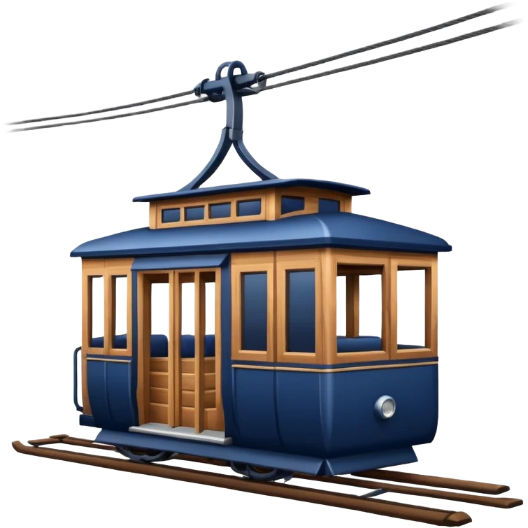 create an emoji of a cable car for a skiregion. dark navy blue colour and the word Lenk on it.  emoji