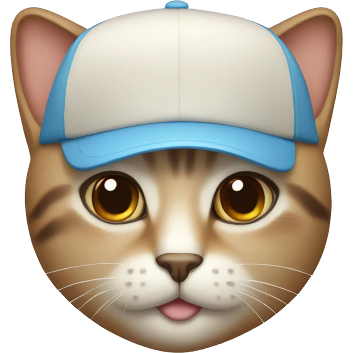 Cat with a brown eyes and light blue cap emoji